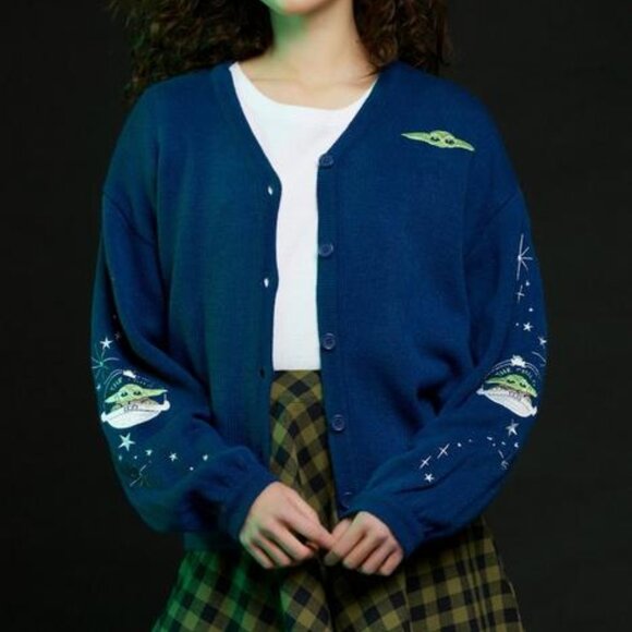 Her Universe Star Wars The Mandalorian The Child Cardigan Hot Topic Size 3 - Picture 1 of 1